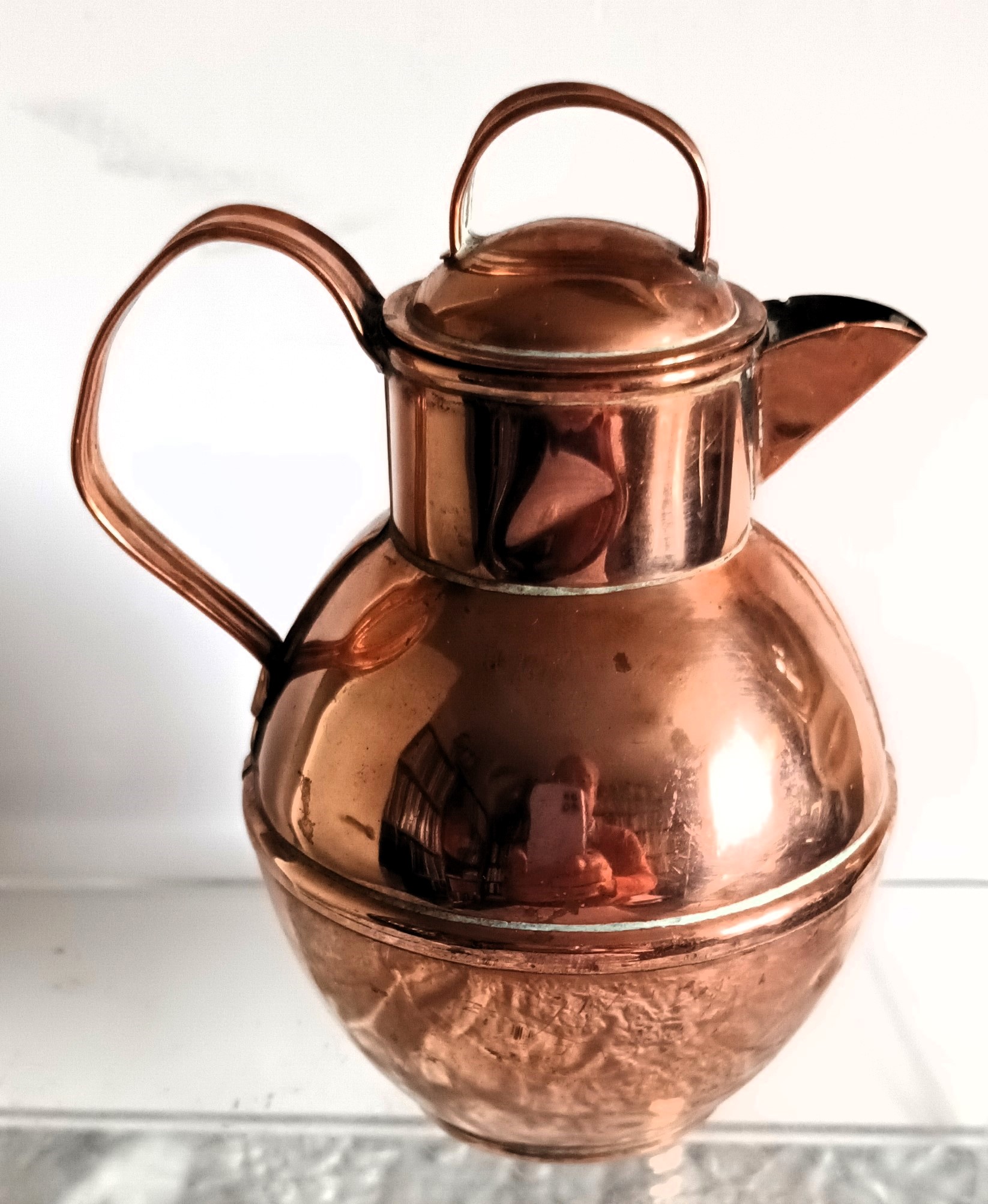 Antique English Victorian Copper Half Pint Guernsey Milk Can Antique Metals 5